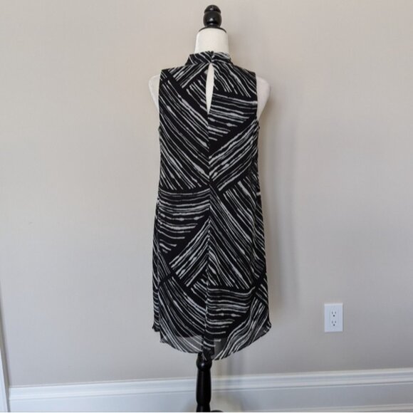Calvin Klein choker chiffon abstract print shift dress - Picture 4 of 5
